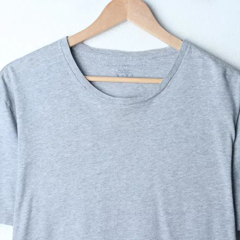[BUNJANG] Tommy Hilfiger Basic T-Shirt Grey (L-XL) / (L-XL) 타미힐피거 반팔 티셔츠 그레이 무지 기본-75AE