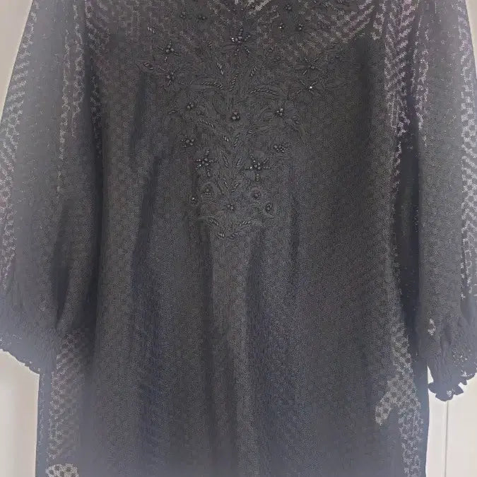 [BUNJANG] MOJO.S.PHINE Black See-through Blouse (Size 66) / 모조에스핀 블라우스 66 칠부