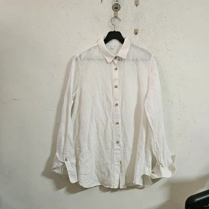 [BUNJANG] White Linen Shirt (Size L) / 화이트 린넨 셔츠 L 사이즈