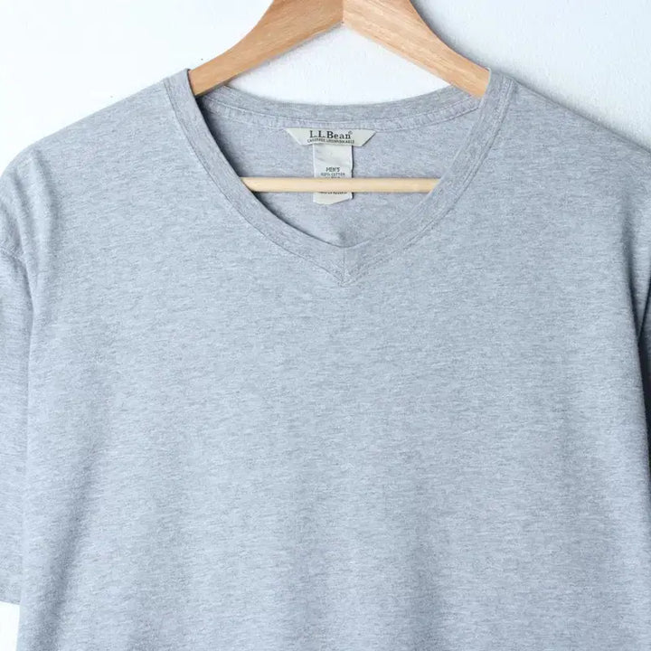 [BUNJANG] L-XL L.L.Bean V-Neck T-Shirt Grey Basic / (L-XL) 엘엘빈 반팔 티셔츠 브이넥 그레이 무지 기본-75AF