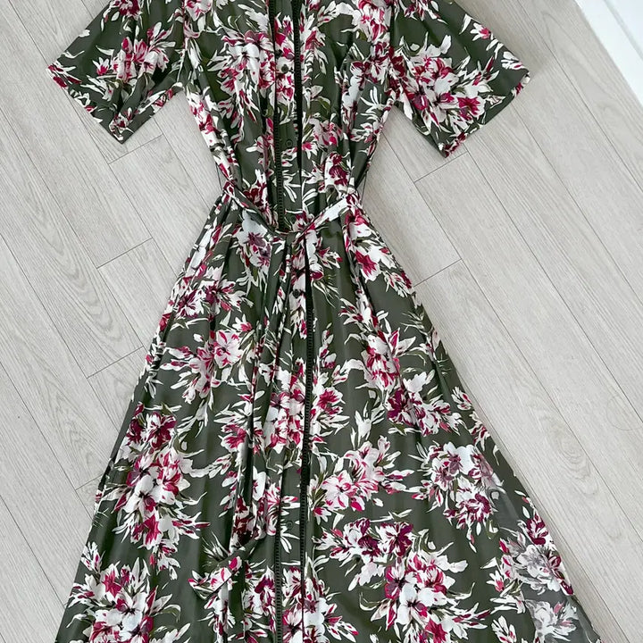 [BUNJANG] French Connection Floriana Drape Shirt Midi Dress / 프렌치 커넥션 셔츠 드레스