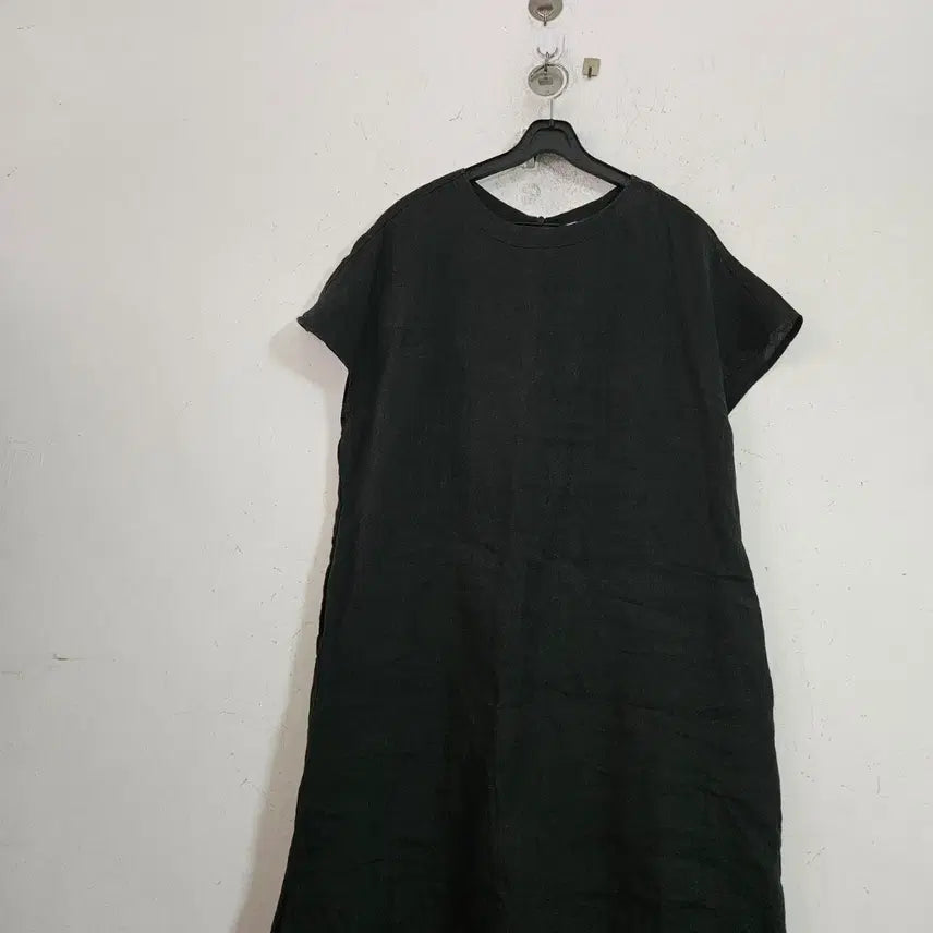 [BUNJANG] Black Short-Sleeve Long Dress / 블랙 반팔 롱 원피스