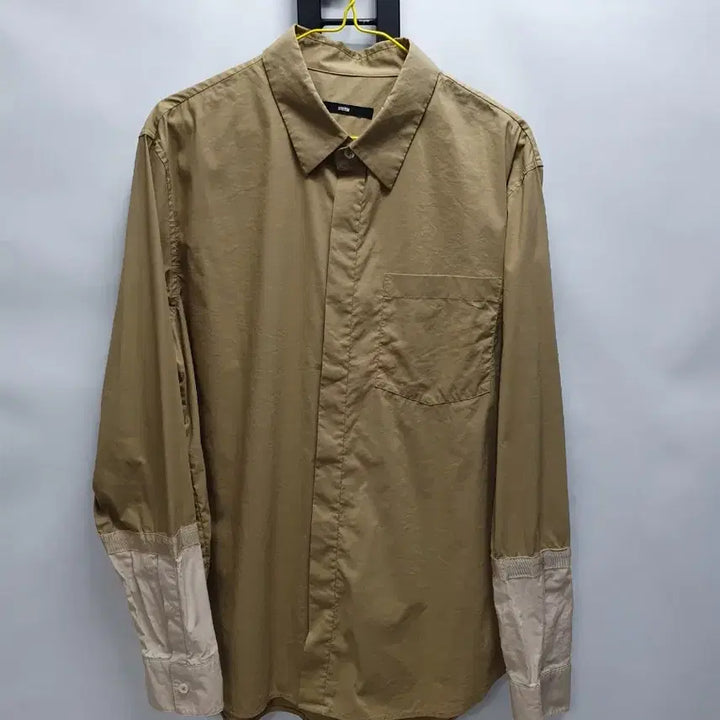 [BUNJANG] System Homme Nylon Blend Long Sleeve Shirt with Steel Logo / 시스템옴므 셔츠 긴팔 나일론 블랜드 스틸로고 남방 100