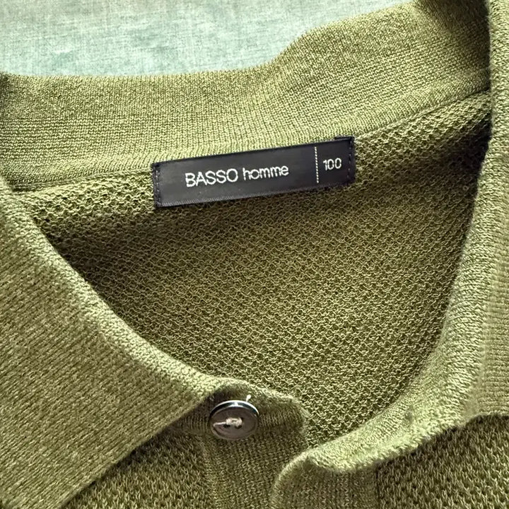 [BUNJANG] Baso Homme Khaki PK T-Shirt / 바쏘 옴므 카키색 PK 티셔츠