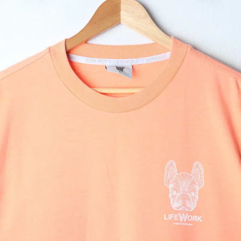 [BUNJANG] Life Work Oversized Short Sleeve T-Shirt Orange Limited Edition (L-2XL) / (L-2XL) 라이프워크 반팔 티셔츠 빅사이즈 오렌지 한정판-75B9