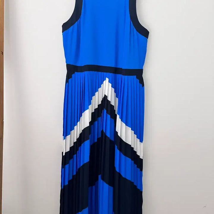 [BUNJANG] Banana Republic Pleated Long Dress Blue Pattern / 바나나리퍼블릭 플리츠 원피스 블루 패턴