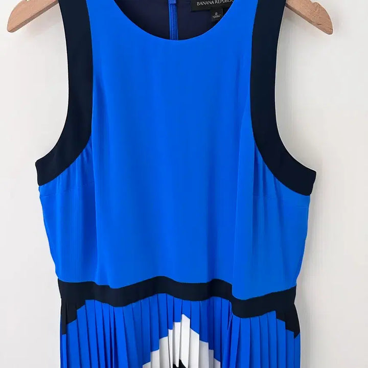[BUNJANG] Banana Republic Pleated Long Dress Blue Pattern / 바나나리퍼블릭 플리츠 원피스 블루 패턴