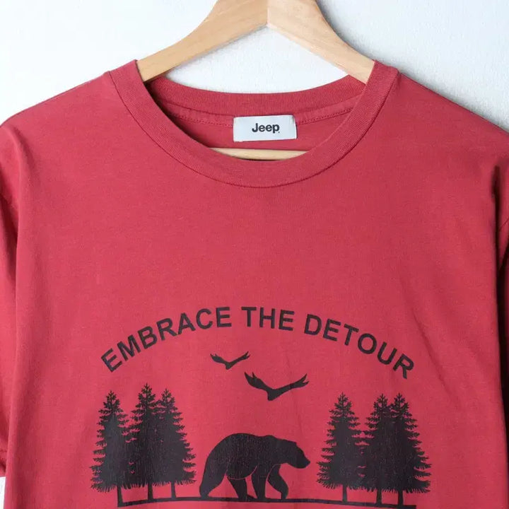 [BUNJANG] Jeep Big Logo Oversized T-Shirt Burgundy / (XL-2XL) 지프 반팔 티셔츠 빅로고 버건디 올드스쿨-75BC