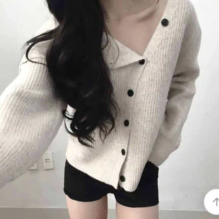 [BUNJANG] Asymmetrical Knit Cardigan / 언발란스 니트 가디건