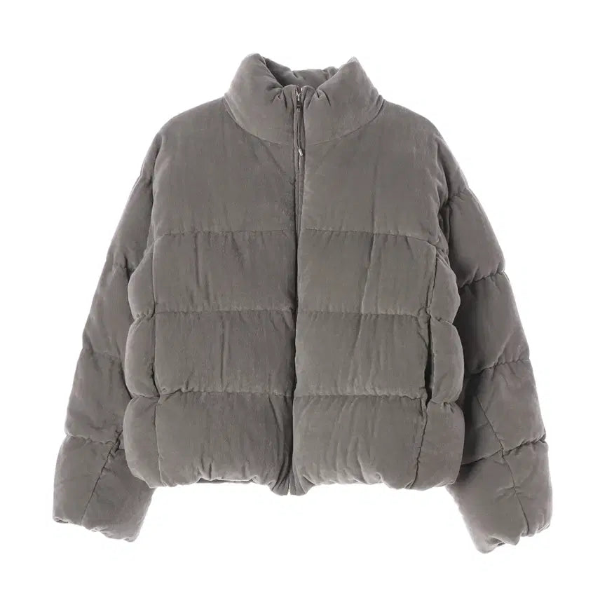 [BUNJANG] The Cashmere 22FW Corduroy Goose Down Short Padding Grey / 더캐시미어 22FW 코듀로이 구스다운 숏패딩 그레이