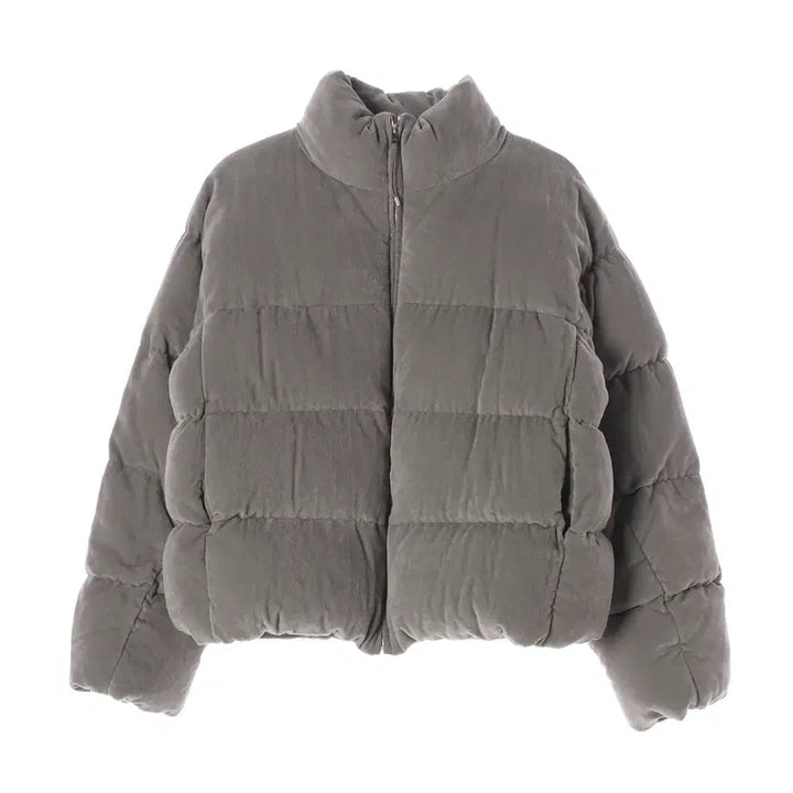[BUNJANG] The Cashmere 22FW Corduroy Goose Down Short Padding Grey / 더캐시미어 22FW 코듀로이 구스다운 숏패딩 그레이