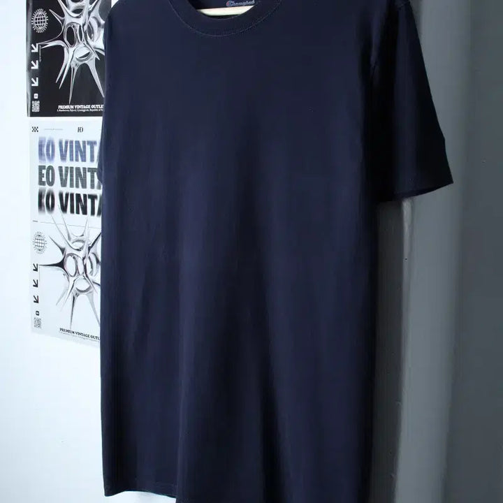 [BUNJANG] Champion Plain T-Shirt Navy / (M-L) 챔피온 반팔 티셔츠 네이비 무지 올드스쿨-75BE