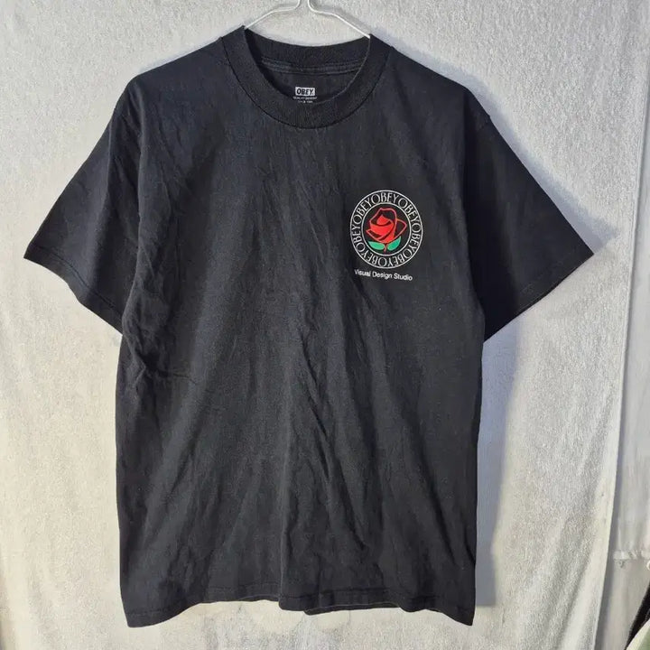[BUNJANG] OBEY Rose Black T-Shirt / M 오베이 로즈 블랙 반팔 티셔츠