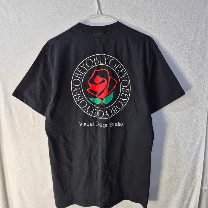 [BUNJANG] OBEY Rose Black T-Shirt / M 오베이 로즈 블랙 반팔 티셔츠