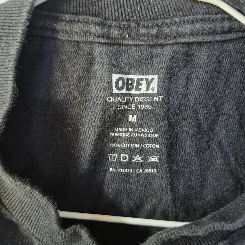 [BUNJANG] OBEY Rose Black T-Shirt / M 오베이 로즈 블랙 반팔 티셔츠