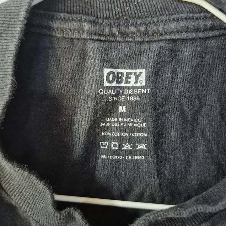 [BUNJANG] OBEY Rose Black T-Shirt / M 오베이 로즈 블랙 반팔 티셔츠
