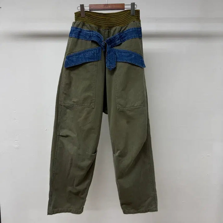 [BUNJANG] KAPITAL Military Balloon Pants with Denim Belt / 캐피탈 KAPITAL 데님 벨트 밀리터리 벌룬 팬츠 JS51
