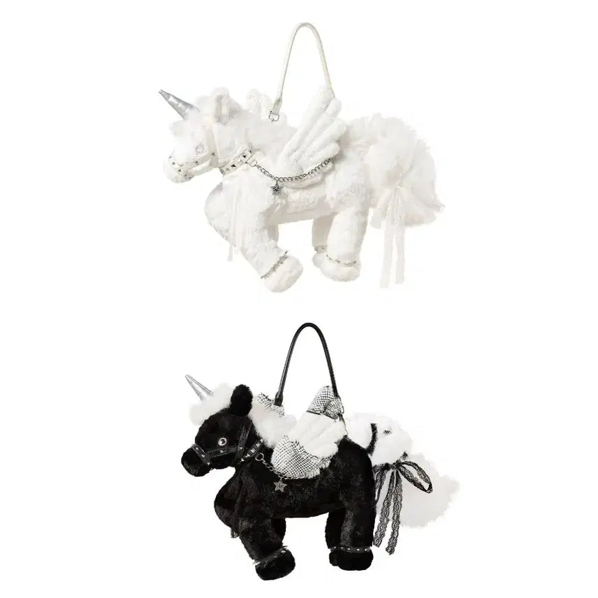 [BUNJANG] CFIERCE Unicorn Studded Fur Cross Shoulder Bag / CFIERCE 씨피어스 유니콘 스터드 장식 퍼 크로스 숄더 백