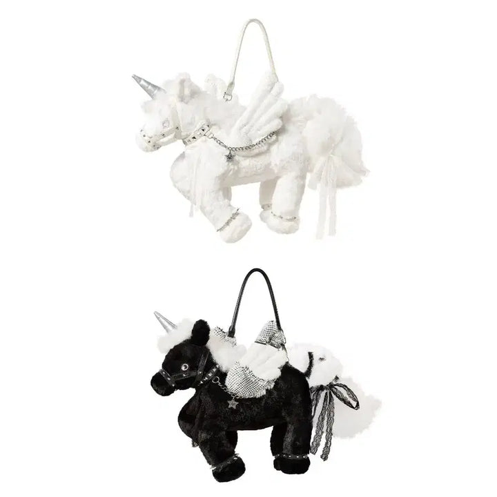 [BUNJANG] CFIERCE Unicorn Studded Fur Cross Shoulder Bag / CFIERCE 씨피어스 유니콘 스터드 장식 퍼 크로스 숄더 백