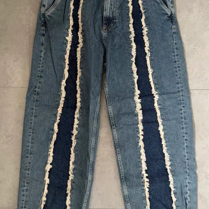 [BUNJANG] ZARA Cut-out Denim Wide Pants / 자라 컷아웃 데님 와이드 팬츠