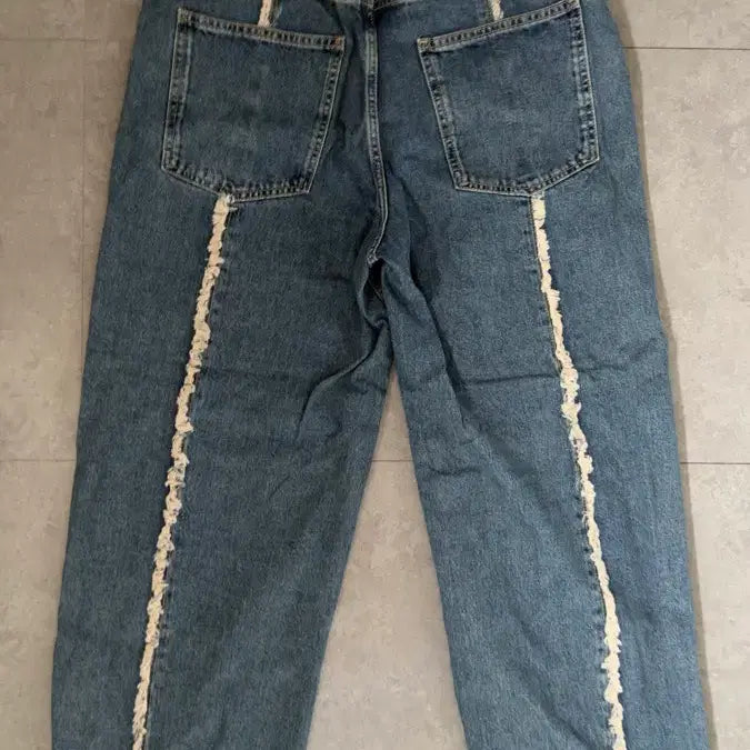 [BUNJANG] ZARA Cut-out Denim Wide Pants / 자라 컷아웃 데님 와이드 팬츠