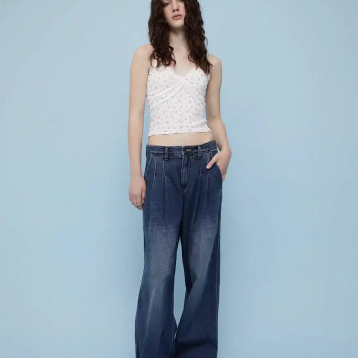 [BUNJANG] Hedermant 014 Pintuck Wide Denim M / 헤더먼트 014 핀턱 데님 판매