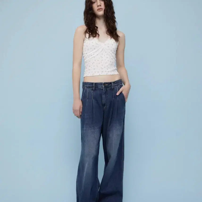 [BUNJANG] Hedermant 014 Pintuck Wide Denim M / 헤더먼트 014 핀턱 데님 판매