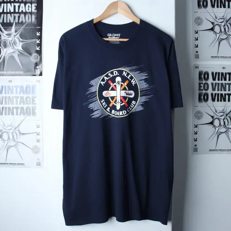 [BUNJANG] Gildan USA Big Size Ski Team T-Shirt (XL-2XL) / (XL-2XL) 길단 반팔 티셔츠 USA 빅사이즈 스키팀-75CA