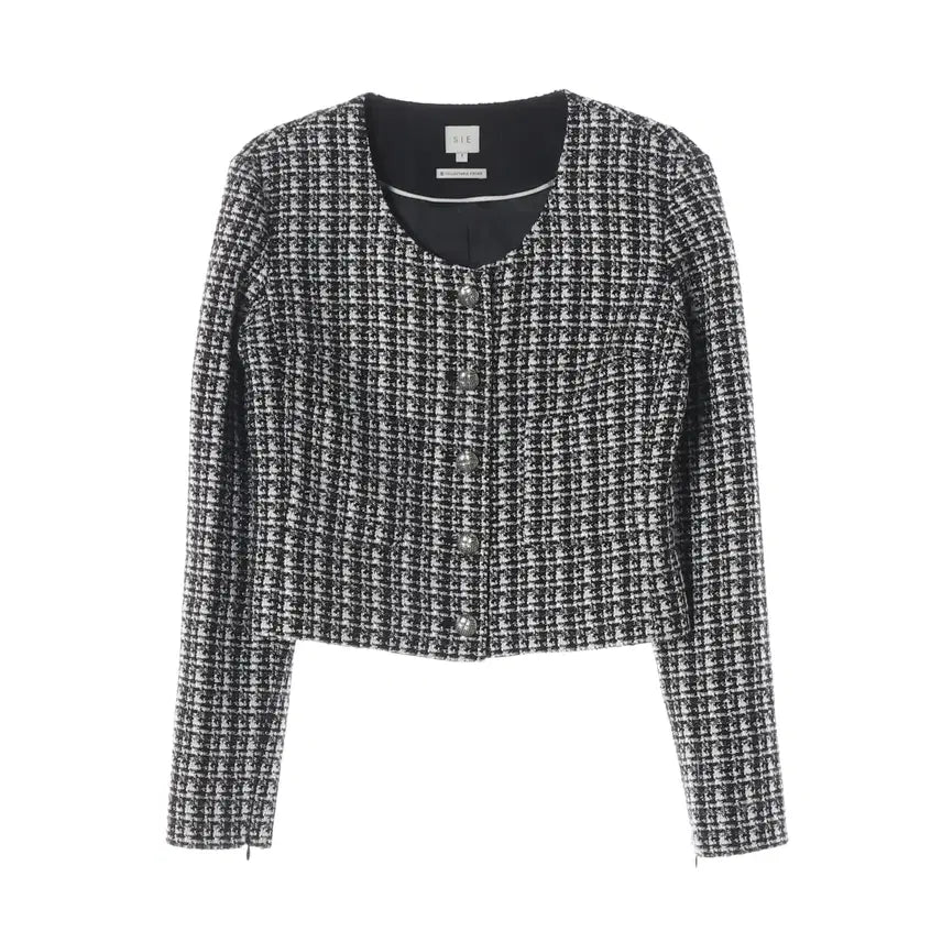 [BUNJANG] SIE 25SS Eve Round Tweed Jacket Black Mix / 시에 SIE 25SS 이브 라운드 트위드 재킷 블랙 믹스