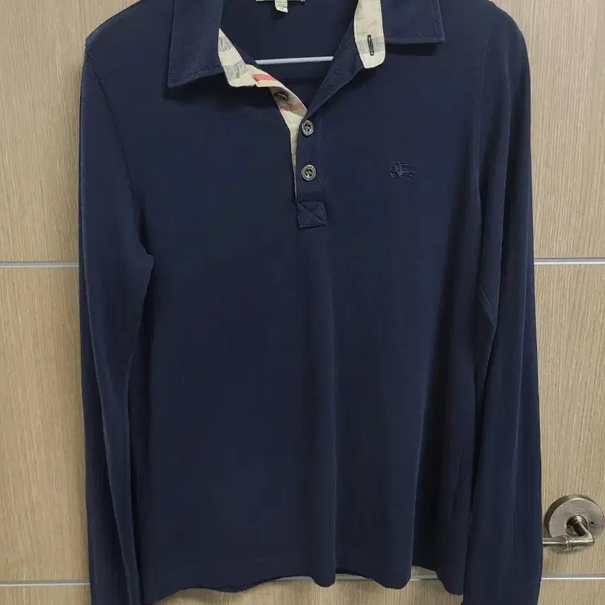 [BUNJANG] Burberry Navy Long Sleeve Polo Shirt / 버버리 네이비 긴팔 폴로티셔츠