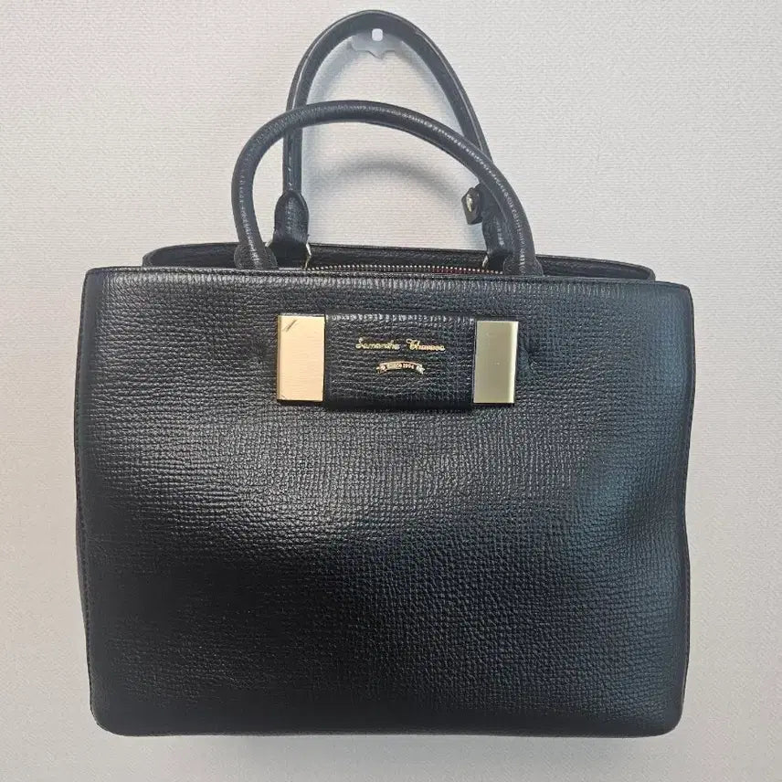 [BUNJANG] Samantha Thavasa Black Leather Tote Bag / 사만사타바사 블랙 토트백