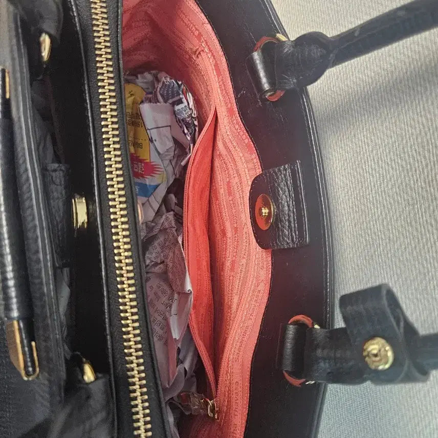 [BUNJANG] Samantha Thavasa Black Leather Tote Bag / 사만사타바사 블랙 토트백