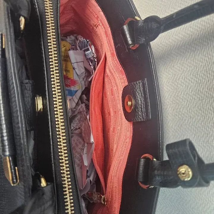 [BUNJANG] Samantha Thavasa Black Leather Tote Bag / 사만사타바사 블랙 토트백