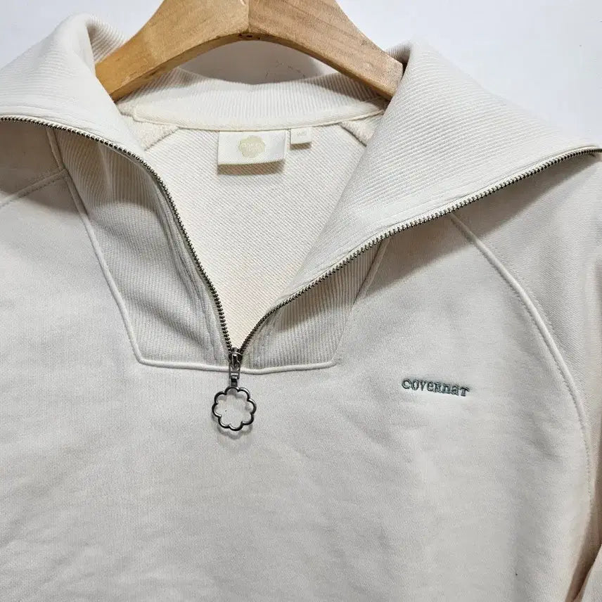 [BUNJANG] Covernat Ivory Half-Zip Sweatshirt S / 커버낫 아이보리 하프집업 맨투맨, 아이보리 S