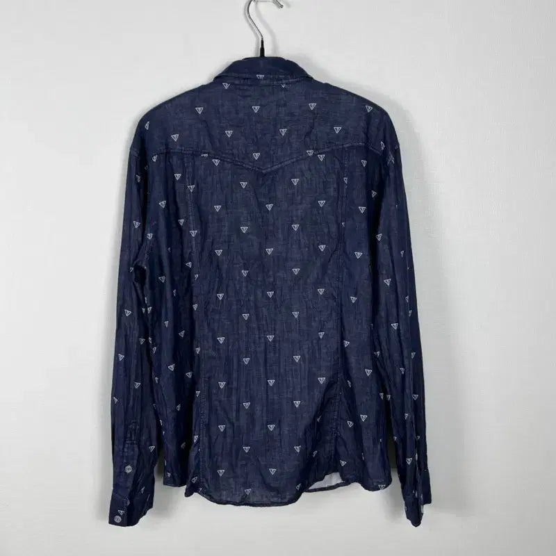 [BUNJANG] Guess Logo Pattern Cotton Shirt Men XL / 게스/로고 패턴 면 셔츠 남방 남XL 105/라덴