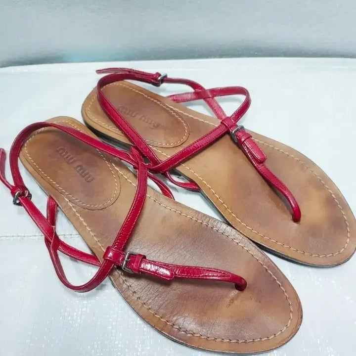 [BUNJANG] Miu Miu Genuine Red Zori Sandals / 미우미우정품조리샌들