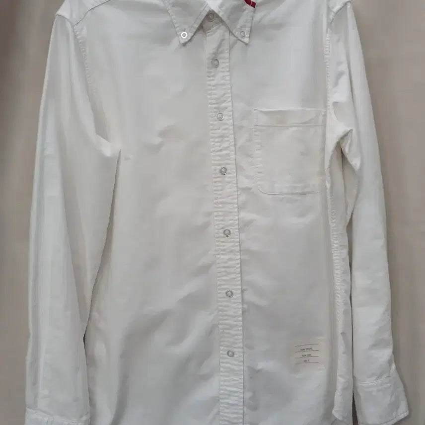 [BUNJANG] Thom Browne Tri-Stripe Tab White Shirt / 톰브라운 삼선탭 화이트 셔츠