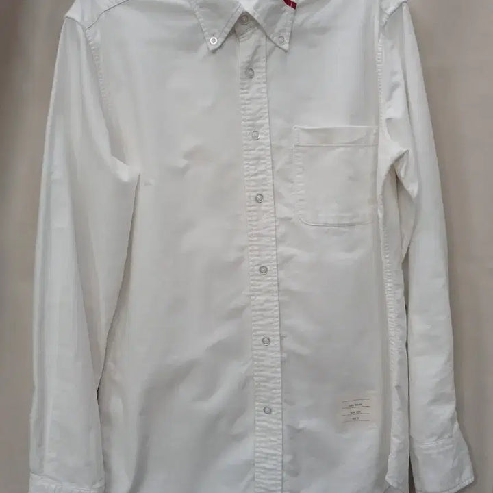 [BUNJANG] Thom Browne Tri-Stripe Tab White Shirt / 톰브라운 삼선탭 화이트 셔츠