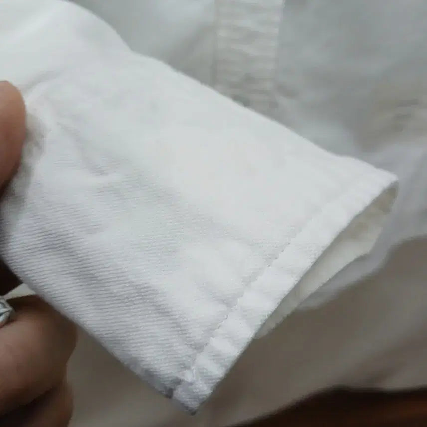 [BUNJANG] Thom Browne Tri-Stripe Tab White Shirt / 톰브라운 삼선탭 화이트 셔츠