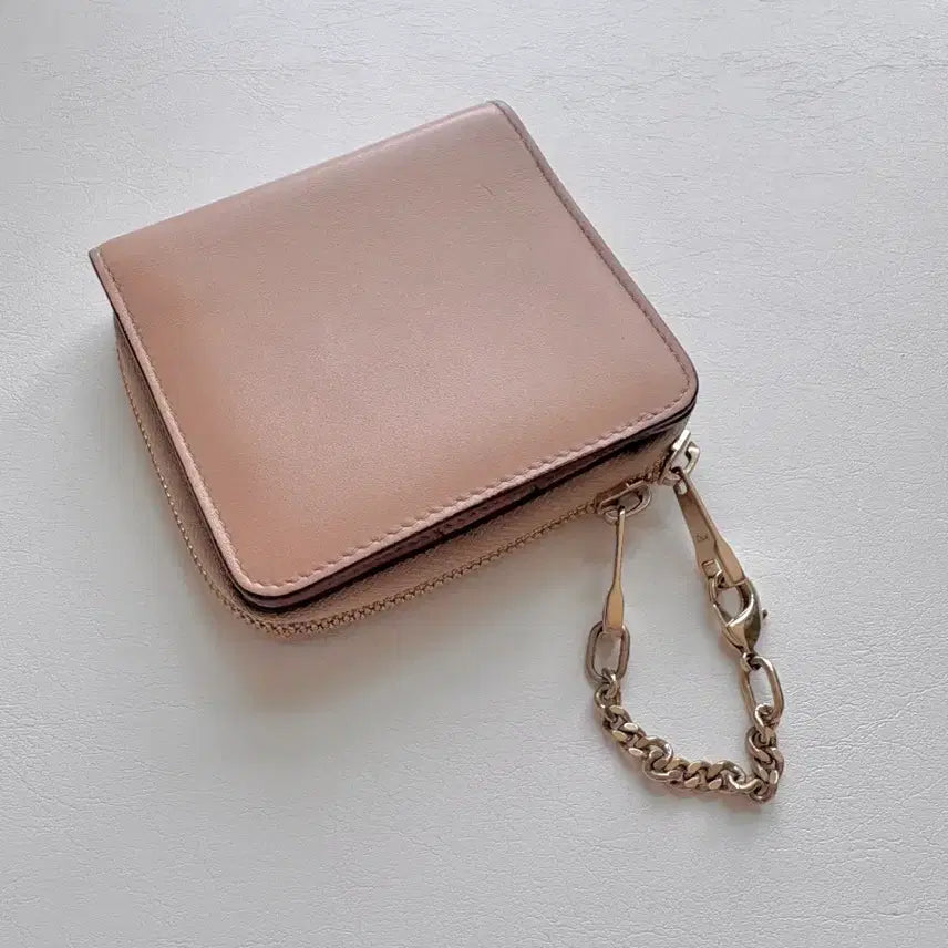 [BUNJANG] Chloe Coral Beige Two-Tone Bifold Wallet Full Set / 끌로에 코랄 베이지 투톤 반지갑 풀세트
