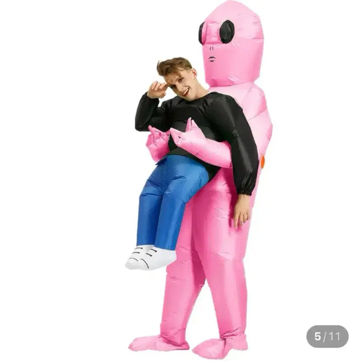 [BUNJANG] Alien Air Suit Costume Rental / 핑크색 외계인 에어슈트 (보증금 5000원)