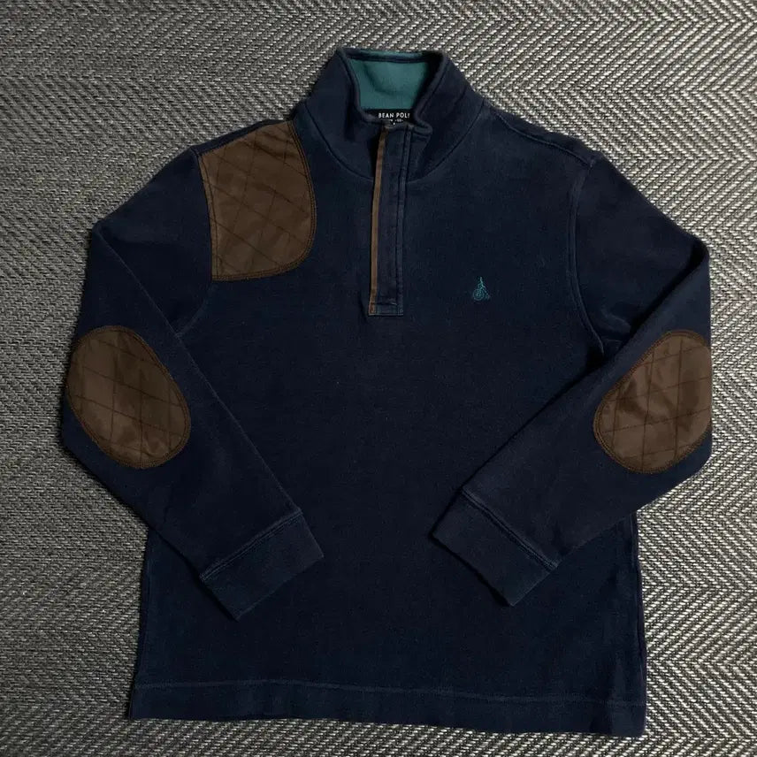 [BUNJANG] Beanpole Patch Detail Half Zip Long Sleeve T-Shirt / 빈폴 패치 디테일 하프 반집업 긴팔 티셔츠o 5596