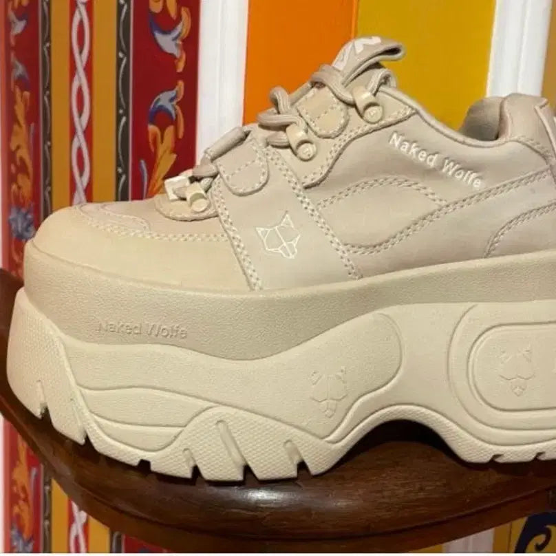 [BUNJANG] Naked Wolfe Sinner Oat Platform Sneakers (9cm) / 네이키드울프 9cm 키높이 운동화 신발 통굽 스니커즈 Sinner oat