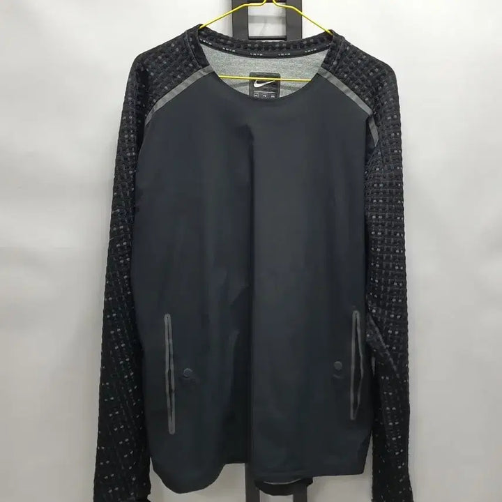 [BUNJANG] Nike Tech Pack Hybrid Woven Knit Long-Sleeve Top Black XXL / 나이키 테크팩 롱슬리브 하이브리드 우븐 니트 기모노 러닝탑 블랙 xxl