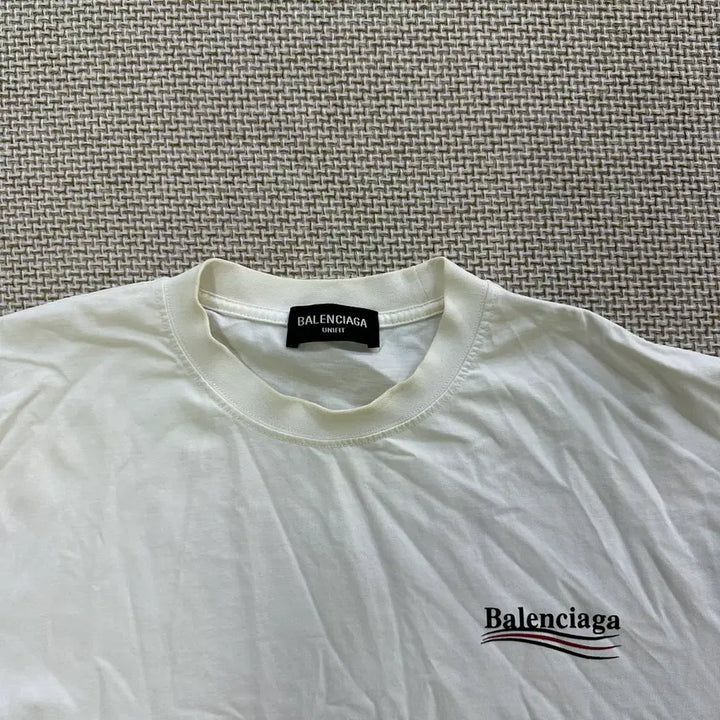 [BUNJANG] L Vintage White Logo Short Sleeve T-Shirt / L 빈티지 화이트 로고 반팔 티 0511D