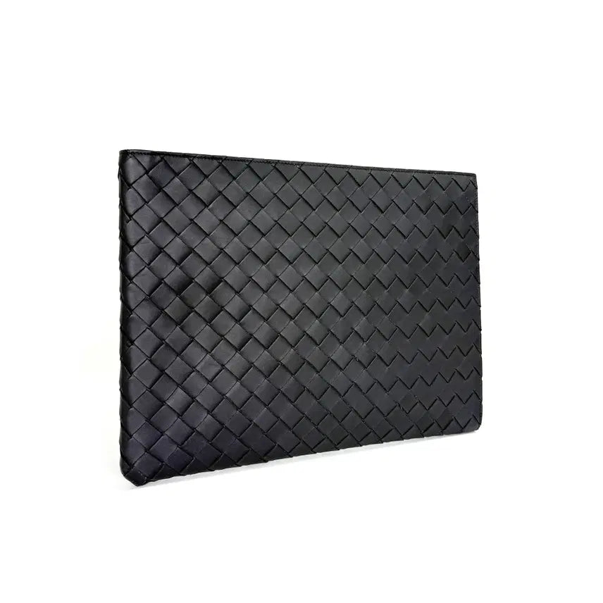 [BUNJANG] Bottega Veneta Intrecciato Flat Half Clutch Black / 보테가베네타 인트레치아토 플랫 하프 클러치 블랙 SL31Z9IM