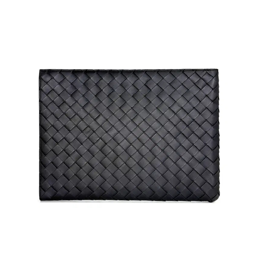 [BUNJANG] Bottega Veneta Intrecciato Flat Half Clutch Black / 보테가베네타 인트레치아토 플랫 하프 클러치 블랙 SL31Z9IM