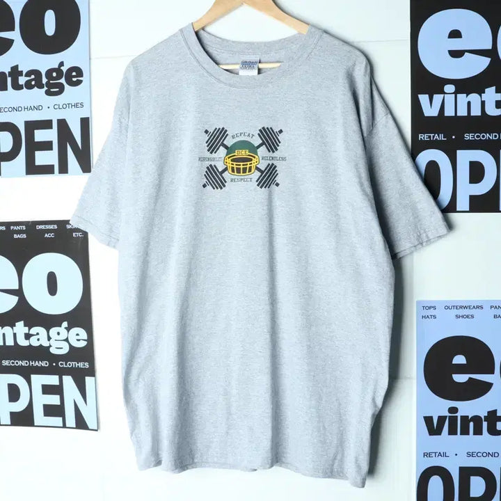 [BUNJANG] Gildan 00s USA Made Grey T-Shirt (XL-4XL) / (XL-4XL) 길단 반팔 티셔츠 00s 년대 USA 그레이-7562