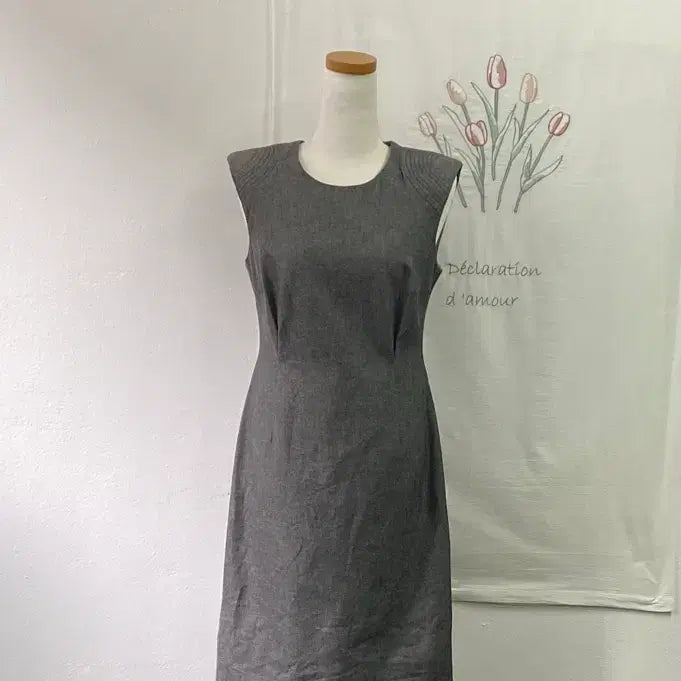 [BUNJANG] Banana Republic Grey Sleeveless Dress / 바나나 리퍼블릭 그레이 컬러 슬리브리스 원피스