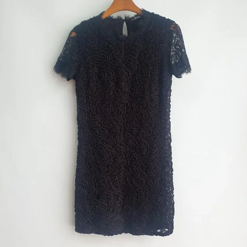 [BUNJANG] Zara Black Lace Short Sleeve Mini Dress S / 1767 ZARA 블랙 레이스 반팔 미니 원피스S